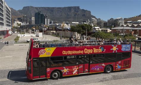 Cape Town Tour Bus Viewing the City and Table Mountain. Editorial Photo ...