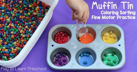 Muffin Tin Color Sorting Play To Learn Preschool