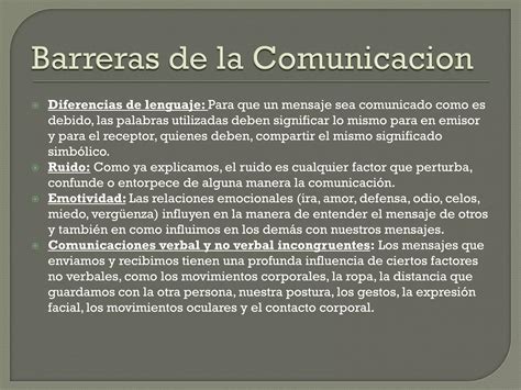 Barreras En La Comunicacion Ppt