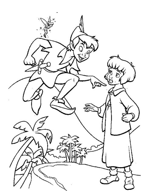 Coloriage Peter Pan Parle Avec Wendy Dessin Gratuit Imprimer