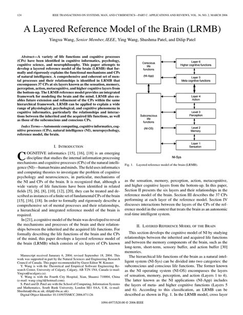 A Layered Reference Model Of The Brain LRMB