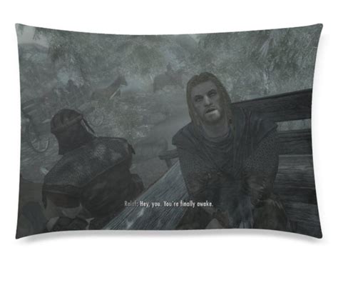 Skyrim Pillow Case Hey You Youre Finally Awake A Funny Meme