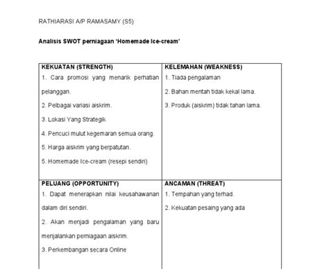 Analisis Swot Perniagaan Colin Hughes