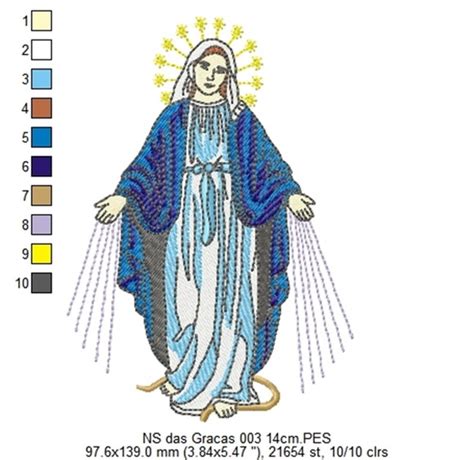 Matriz de Bordado Nossa Senhora das Graças Elo7