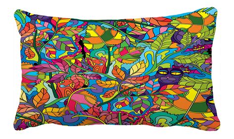 PHFZK Floral Colorful Pillow Case Psychedelic Jungle Forest Pillowcase