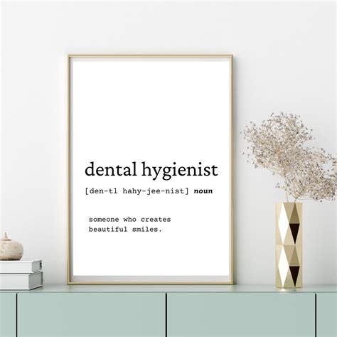 Dental Hygienist Definition Wall Art Digital Download Etsy