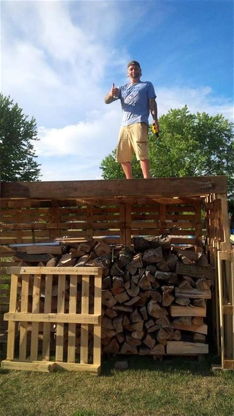 Pallet Firewood Shed Easy Pallet Ideas