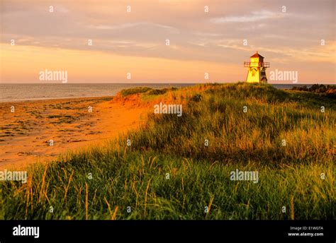 Covehead Lighthouse At Sunset Prince Edward Island National Park