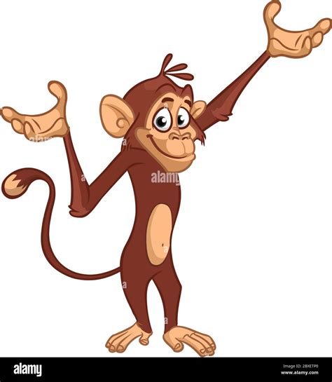 Cute Monkey Chimpanzee Flat Bright Color Simplified Vector Illustration ...