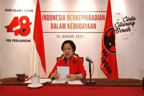 HUT PDIP Ke 48 Megawati Ingatkan Kader Untuk Bergerak Dalam Satu Barisan