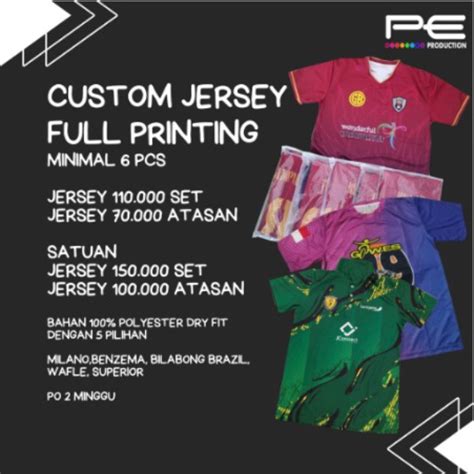 Jual Jersey Dewasa Sublim Full Printing Custom Desain Suka Suka