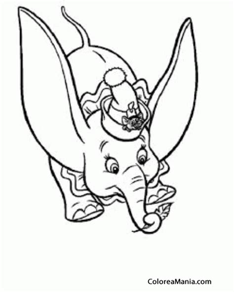 Colorear Dumbo recoge una pluma Clásicos Disney dibujo para colorear