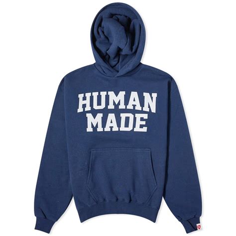 Human Made Logo Hoodie in Blue for Men | Lyst