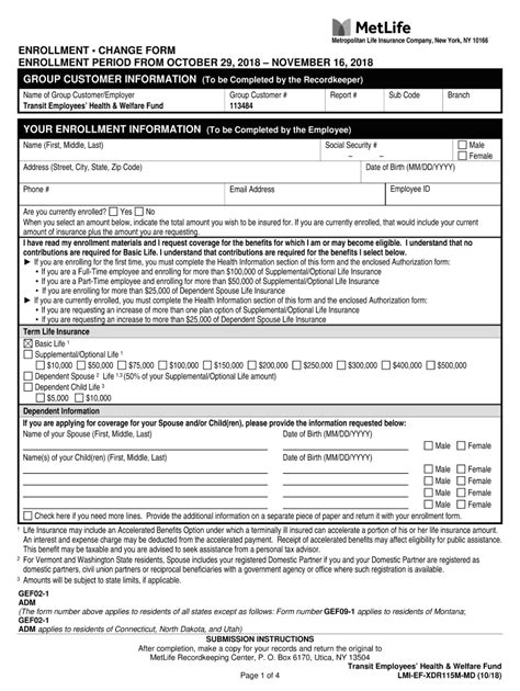 Fillable Online ENROLLMENTCHANGE FORM FRAUD WARNINGS Fax Email Print