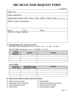 Fillable Online Src Wisc Src Beam Time Request Form Src Wisc Fax