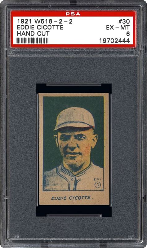 Auction Prices Realized Baseball Cards 1921 W516-2-2 Eddie Cicotte HAND CUT