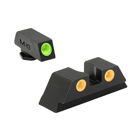 Meprolight Tru Dot Glock Std Frames 9 357sig 40 45gap Green Orange Fixed Pistol Sight Set