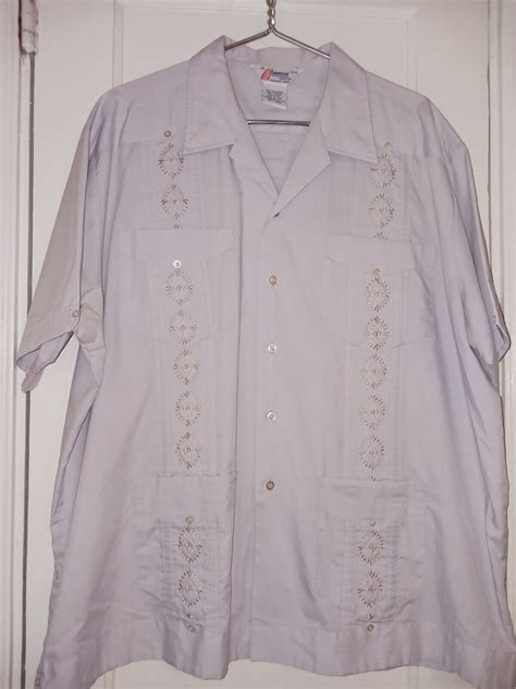 Vintage 1970s Romani Collection Mens Guayabera Shirt Mexican Wedding Sz