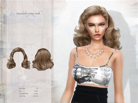 Wingssims WINGS ER0120 Dignified Curly Hair Sims Hair Sims 4 Curly