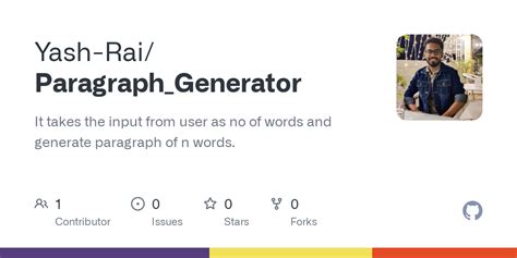 github yash raiparagraphgenerator  takes  input  user
