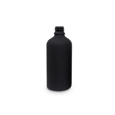 Matte Black Ml T E Boston Round Glass Bottle Mm Neck New