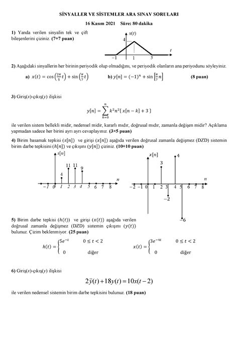 Ss vize 2021ca Lecture notes ALL SİNYALLER VE SİSTEMLER ARA SINAV