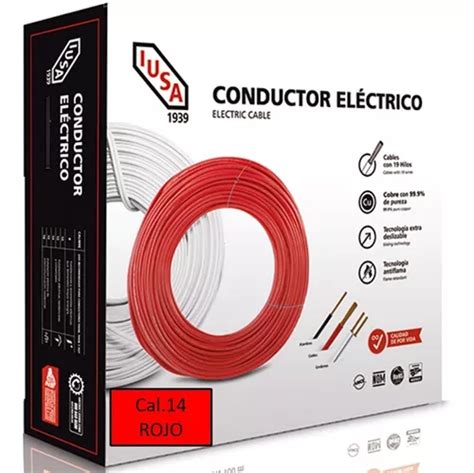 Caja 100 Mts De Cable Iusa IU CTHW 14R Rojo Thw Cal 14 Awg 100 Cobre