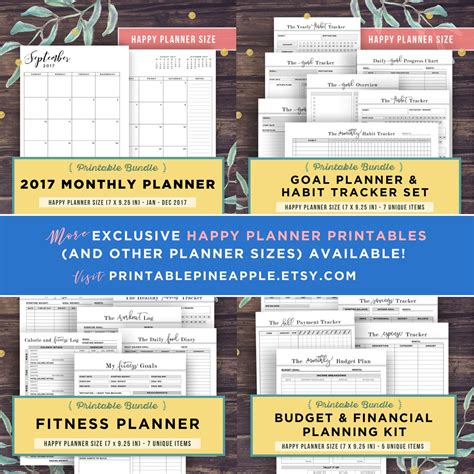 Happy Planner Inserts Printable Habit Tracker And Goal Etsy Planner