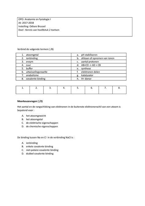 Zelftoets Anatomie Fysiologie Hf Intro Opo Anatomie En Fysiologie