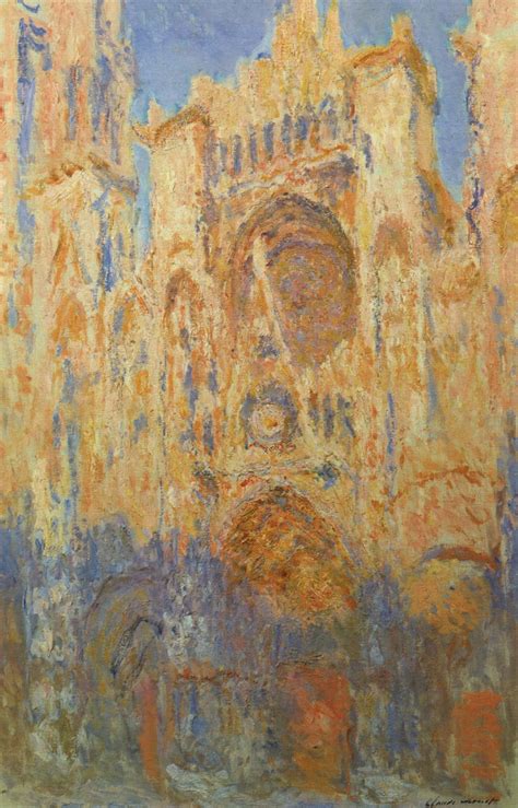 Rouen Cathedral Portal Sunlight End Of The Day Claude Monet