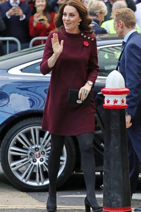 Kate Middleton Burgundy Short Dress Thecelebritydresses