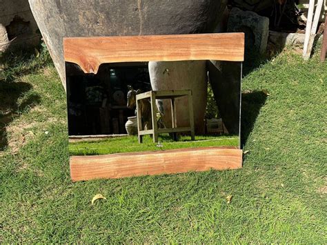 Live Edge Acacia Wood Mirror Frame With Mirror Wooden Mirror Frame For