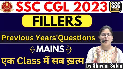 Fillers Pyqs Ssc Cgl English With Shivani Solan Maam Govtjobs