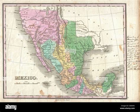 1827 Finley Map of Mexico, Upper California and Texas Stock Photo - Alamy