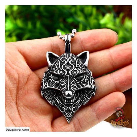 Viking Wolf Head Pendant Necklace – BaviPower