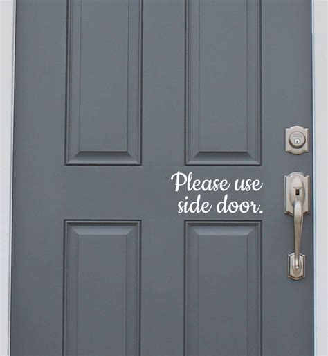 Please Use Side Door Front Door Greeting Decal New Househome