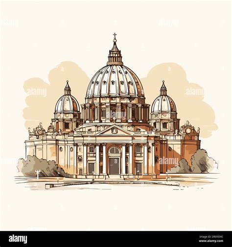 Saint Peters Basilica Basilica Of Saint Peter Hand Drawn Comic