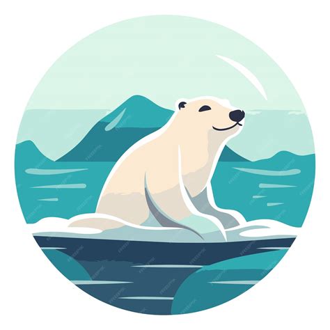 Premium Vector | Polar bear on a white background in flat style