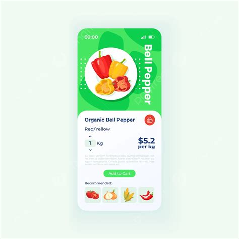 Vector Template For An Online Organic Food Market Smartphone Interface Vector Cellphone Cell