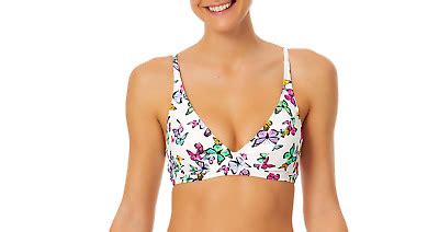 No Boundaries Junior S Tricot Lace Up Bikini Swimsuit Top Size M