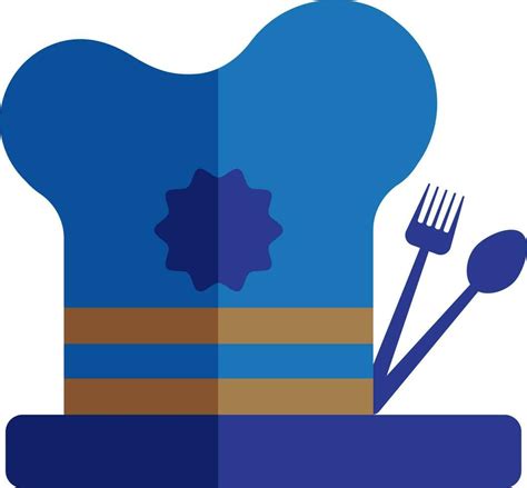 Blue chef hat with spoon and fork. 24284798 Vector Art at Vecteezy