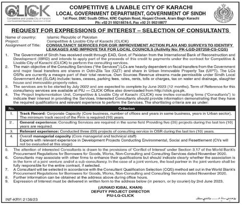 Competitive Livable City Of Karachi Click Jobs Job