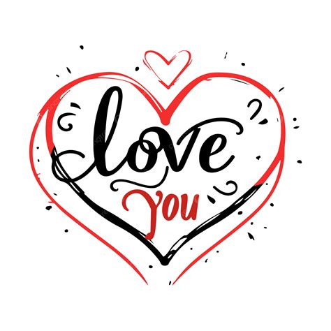 I Love You Text Sticker Typography Vector I Love You Text Sticker