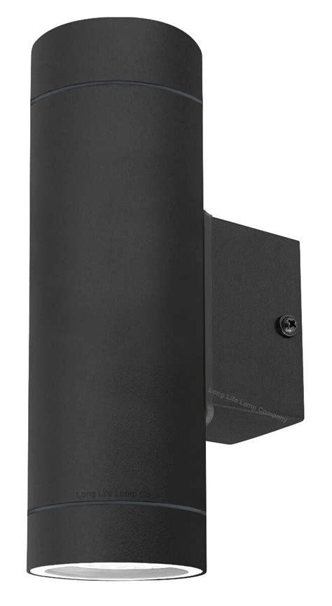 Black Or Stainless Steel Double Outdoor Wall Light IP65 Twin Light EBay