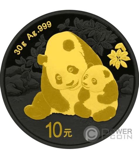 CHINA PANDA Gold Black Empire Monnaie Argent 10 Yuan China 2024