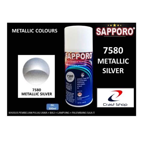 Jual Sapporo 7580 Metallic Silver Cat Semprot Saporo Paint Silver