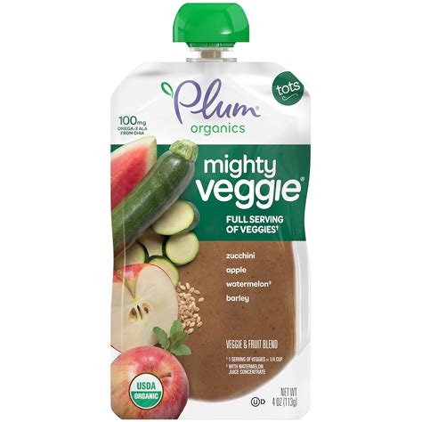 Plum Organics Baby Food Pouch Mighty Veggie Zucchini