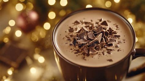 Warm Cozy Hot Chocolate With Chocolate Shavings For Christmas Stock Illustration Illustration