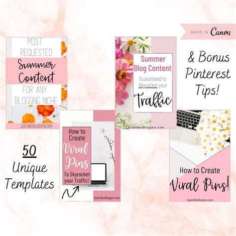 Pinterest Pin Templates For Canva Pinterest Templates Etsy