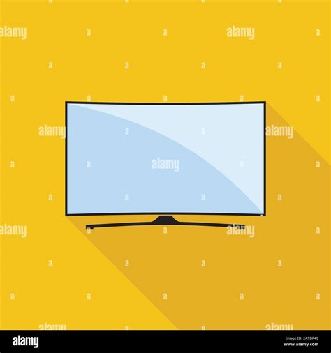 Modern Curved Tv Icon In Flat Style Led Smart Tv Symbol Isolated On